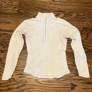 Nike Dri-Fit 1/2 Zip Long-Sleeve Top - White - Women’s XS (0-2)